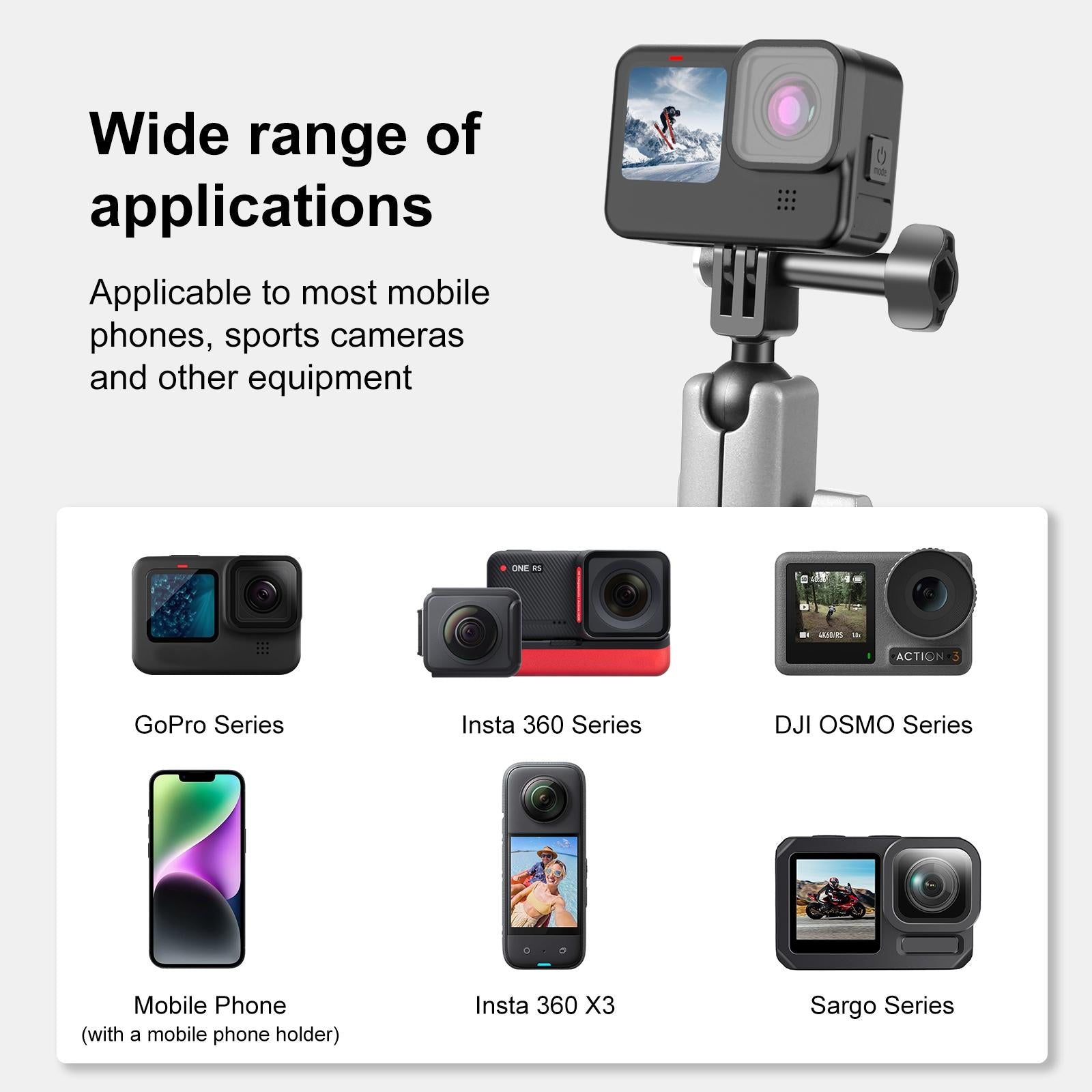 Suction Cup Arm Mount with Adapter and Screw 8