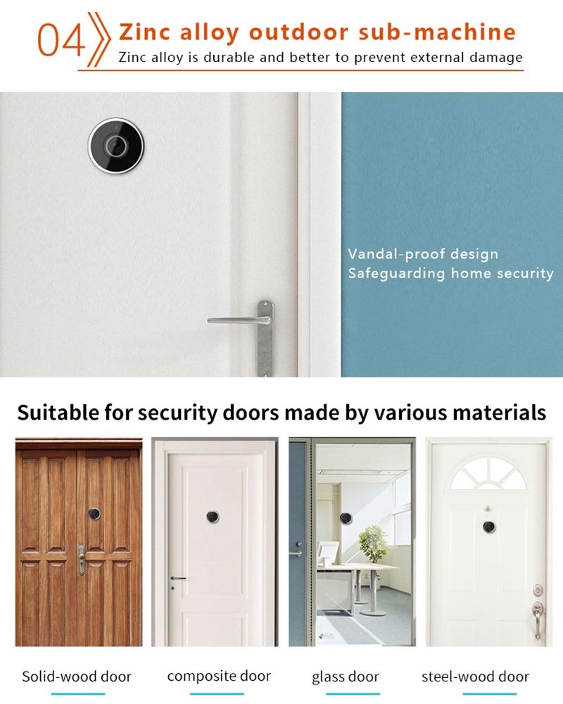 2.4 Screen Digital Peephole Viewer With 0.3Mp Camera And Door Bell 4