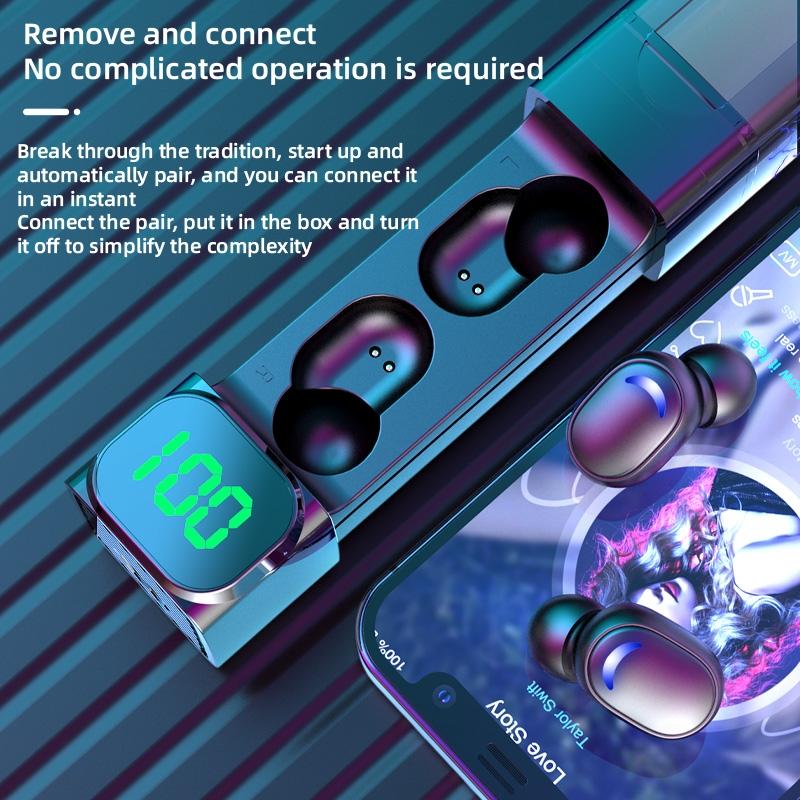 Intelligent Bluetooth Earphones with Digital Display - Colourful 6