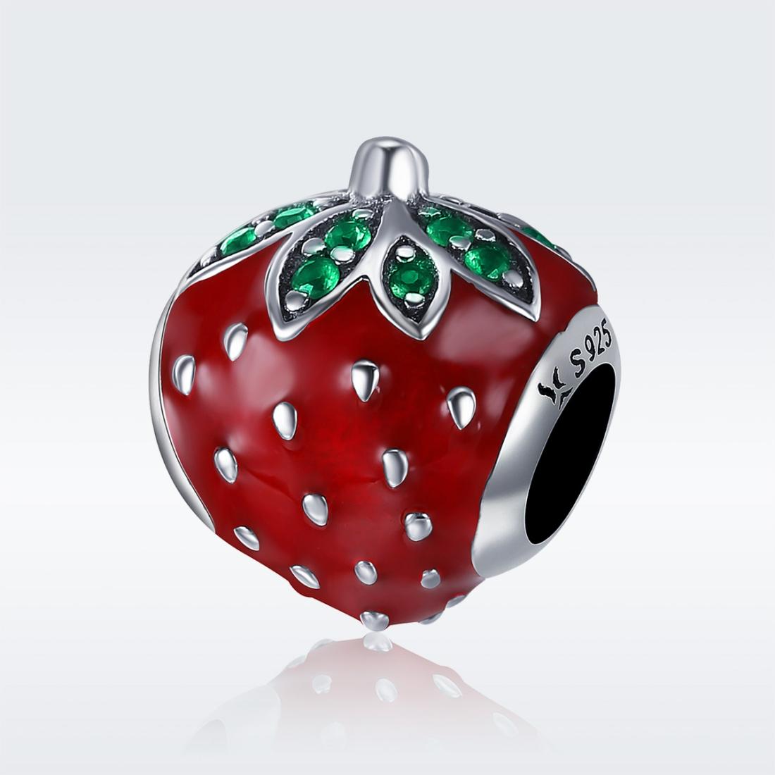 925 Sterling Silver Strawberry Beads For Diy Bracelets 3
