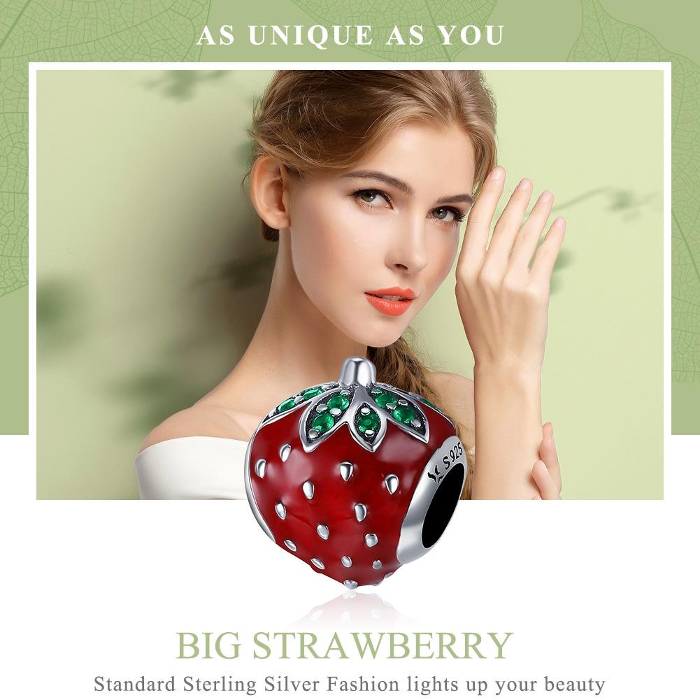 925 Sterling Silver Strawberry Beads For Diy Bracelets 4
