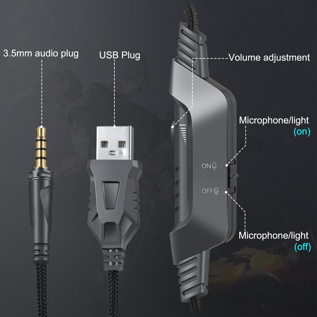 Surround Gaming Headset With Mic & Rgb Lights 8