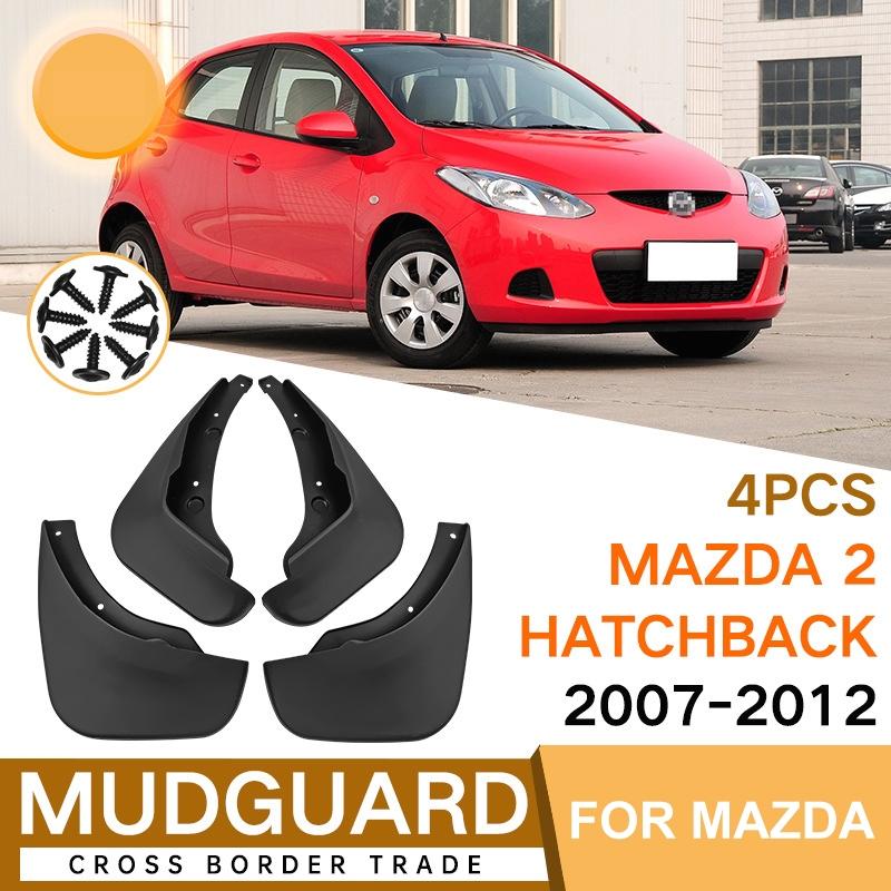 For Mazda 2 Hatchback 2007-2012 4Pcs / Set Car Auto Soft Plastic Splash Flaps Fender Guard 3