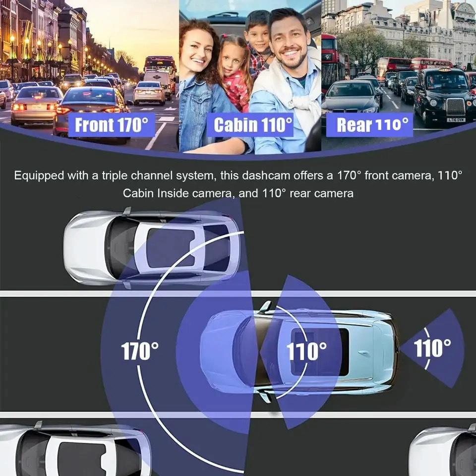 1080p 3-record Driving Recorder with 2 Screen 5
