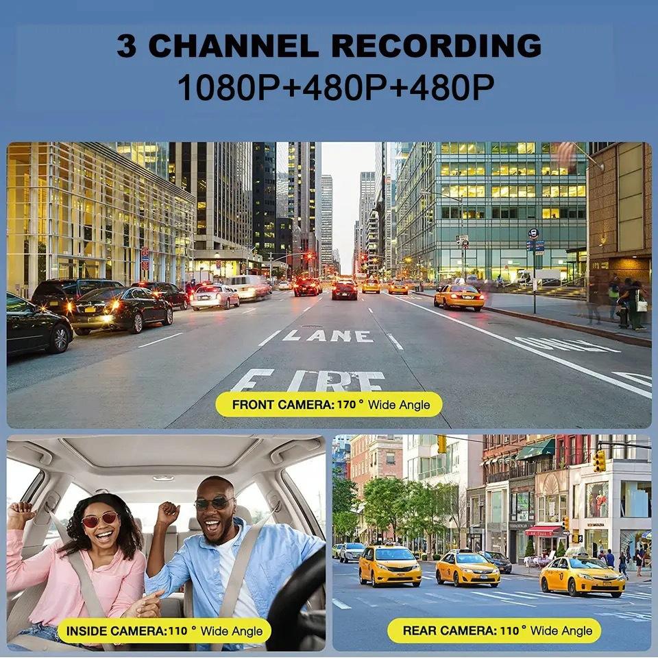 1080p 3-record Driving Recorder with 2 Screen 8