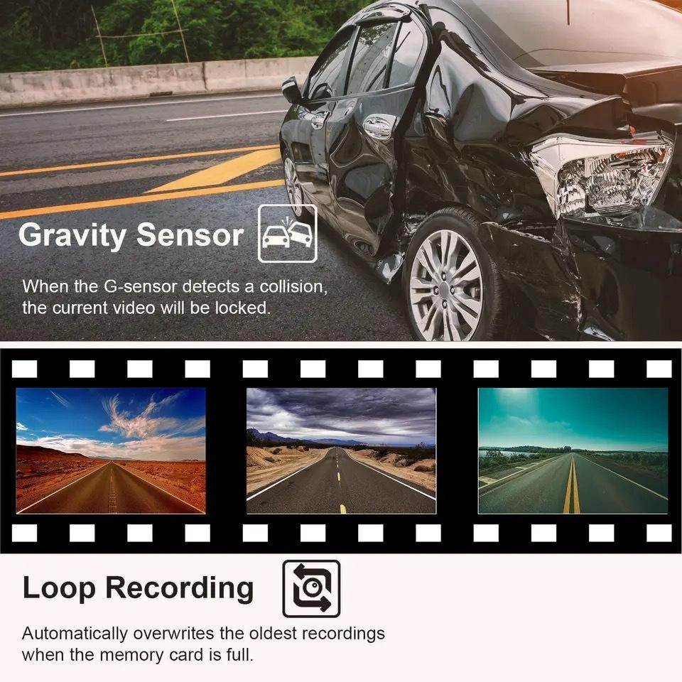 1080p 3-record Driving Recorder with 2 Screen 9