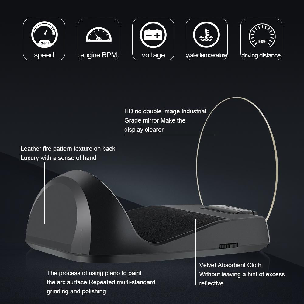 Universal Car Obd2 Hud 2.6 Inch Vehicle Head Up Display 9