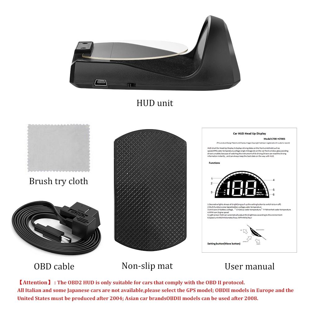 Universal Car Obd2 Hud 2.6 Inch Vehicle Head Up Display 11