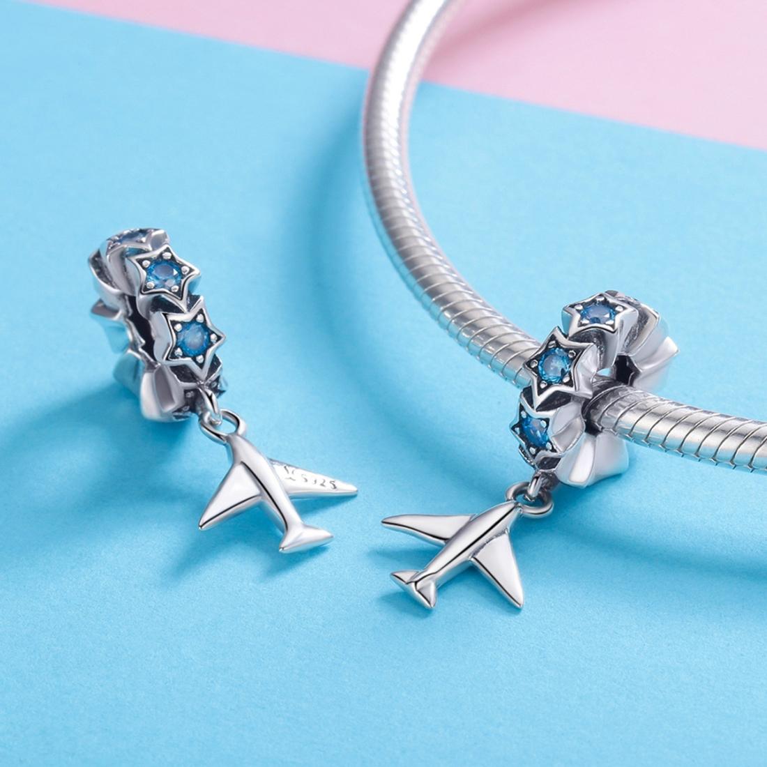 925 Sterling Silver Diy Airplane Star Pendant 6