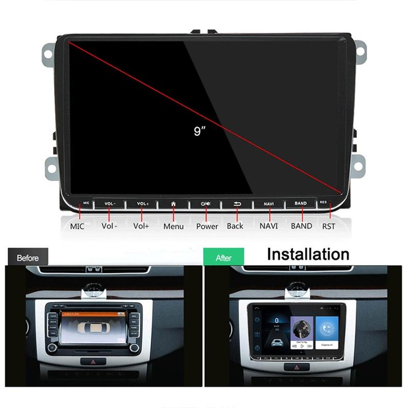 9 Inch Android 6.0 Car Mp5 Player For Volkswagen - Gps Bluetooth Fm Mirror Link - Europe Map 10