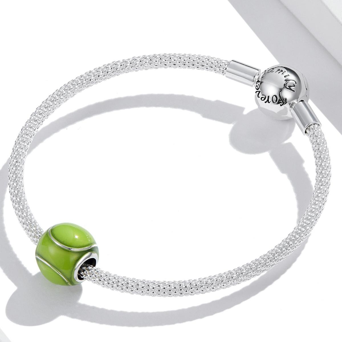 925 Sterling Silver Green Beaded Bracelet / Necklace Set 7