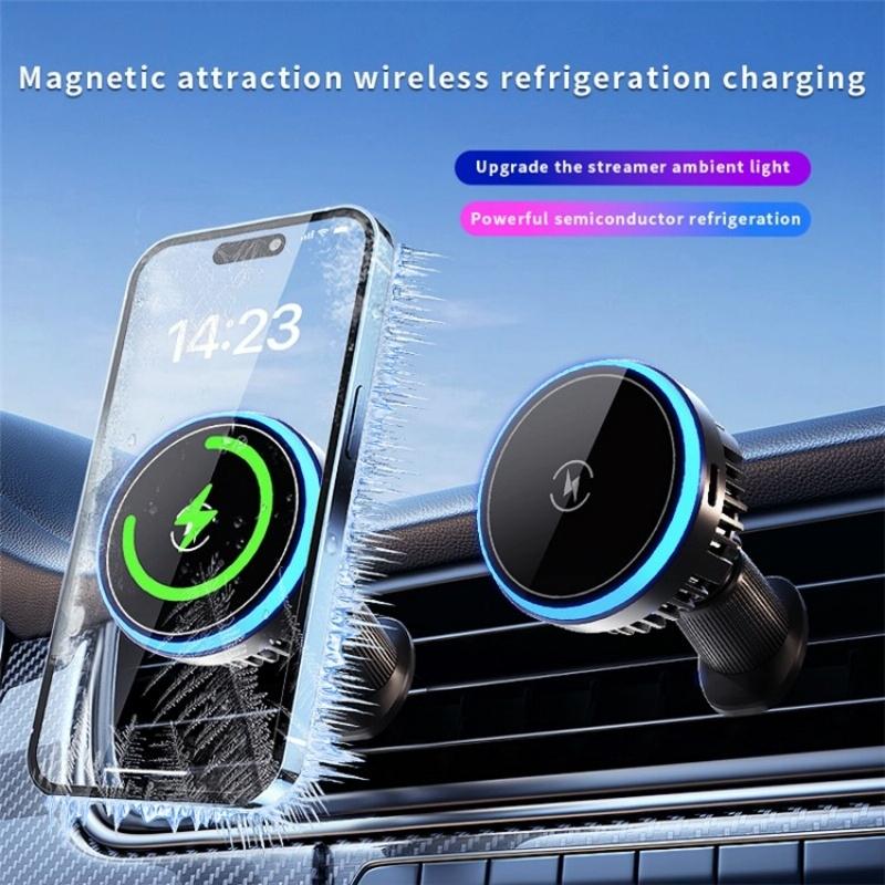 Wireless Car Charger with Rgb Light and Magnetic Air Outlet 3