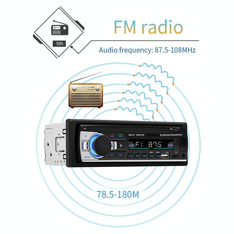 12V Car Dual Usb Charger Radio Receiver Mp3 Player Fm & Bluetooth Remote Control 5
