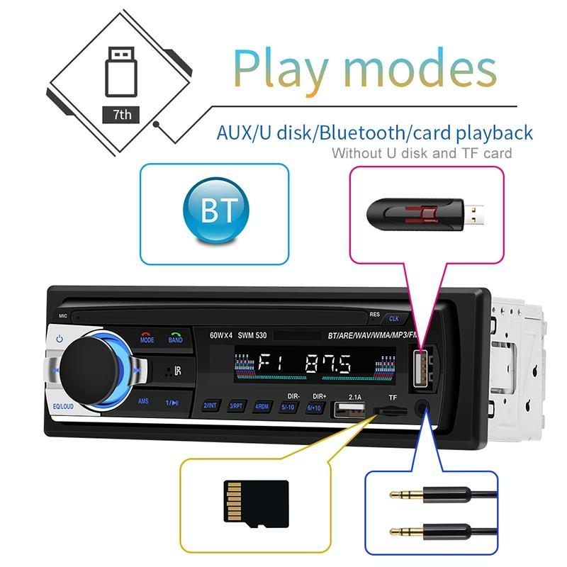 12V Car Dual Usb Charger Radio Receiver Mp3 Player Fm & Bluetooth Remote Control 6
