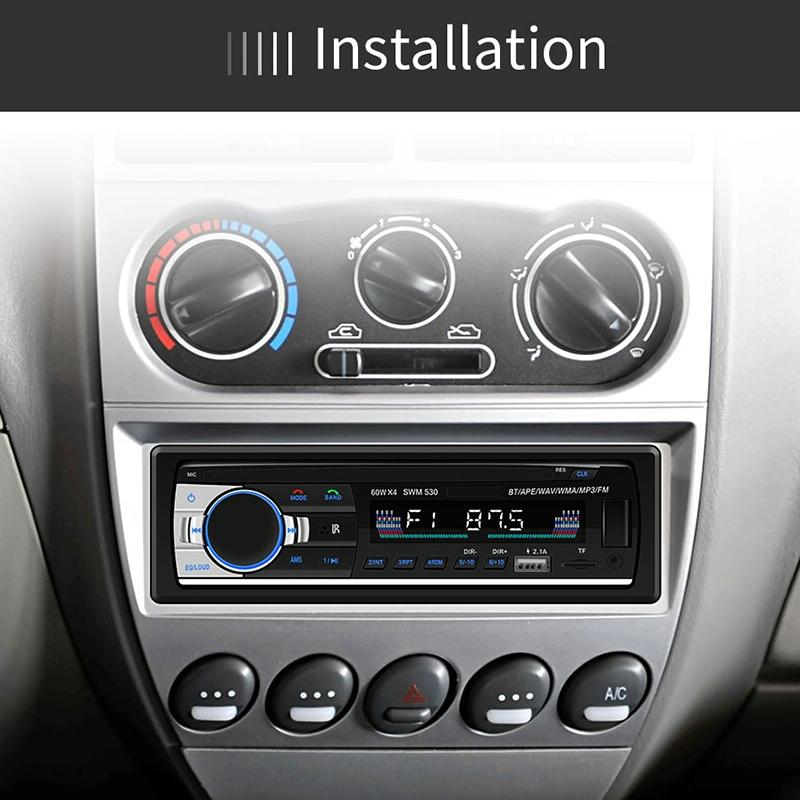 12V Car Dual Usb Charger Radio Receiver Mp3 Player Fm & Bluetooth Remote Control 8