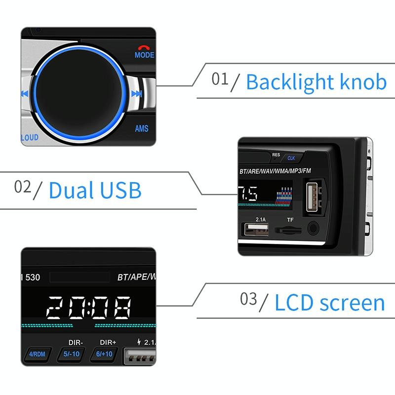 12V Car Dual Usb Charger Radio Receiver Mp3 Player Fm & Bluetooth Remote Control 10