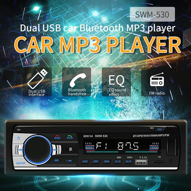 12V Car Dual Usb Charger Radio Receiver Mp3 Player Fm & Bluetooth Remote Control 11