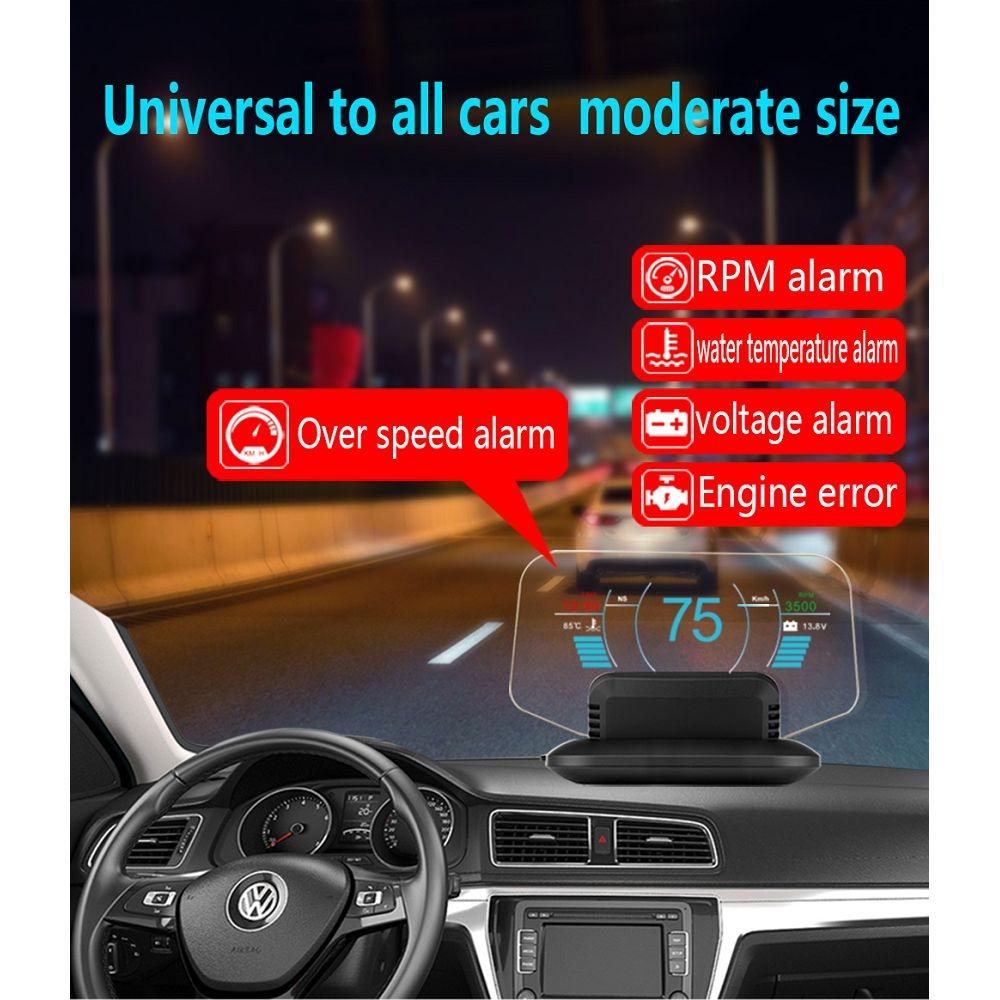 Car Hud Display Compass Speed Temp Voltage Alarm Navigation Obd2 + Gps 11