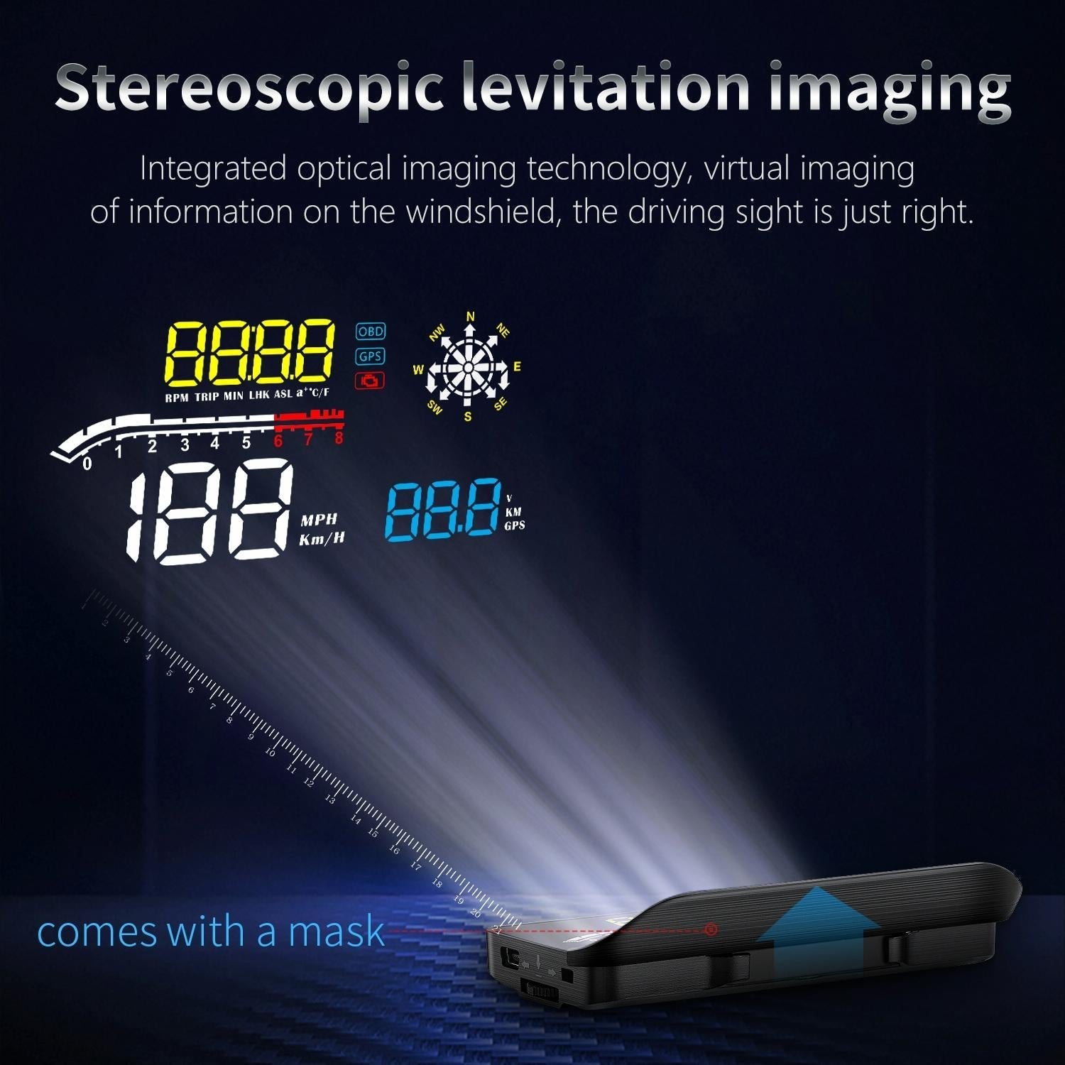 Car Obd2 Hud Head Up Display Gps Speed Meter With Speed Voltage And Water Temp Speed Alarm 8