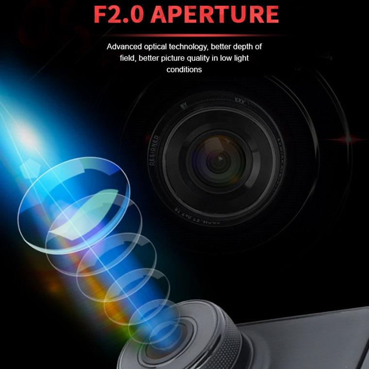 1080p Hd Dual-lens Driving Recorder with Motion Detection - 3 Inch 8