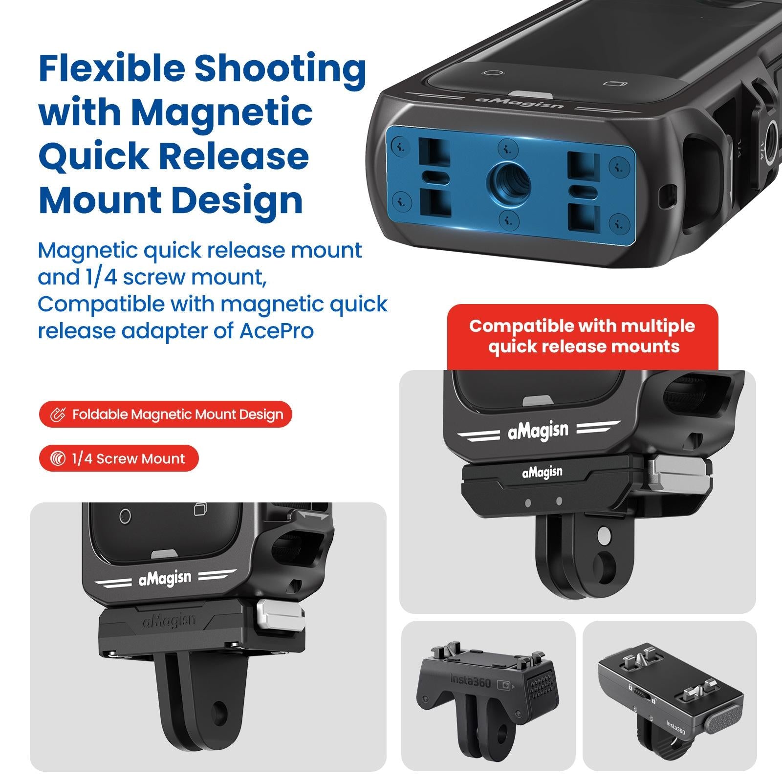 Amagisn Metal Protective Housing for Insta360 X4 - Quick Release 8