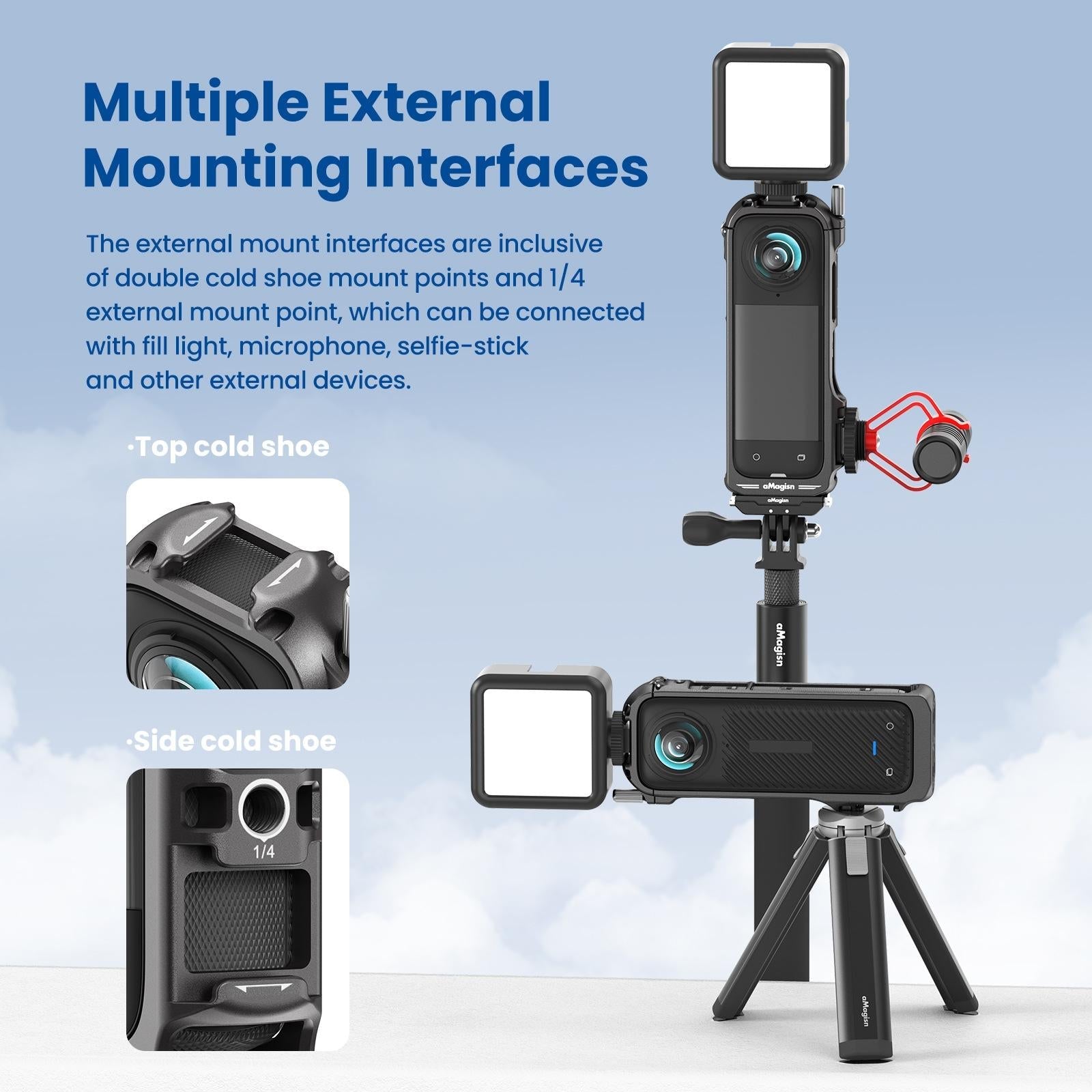 Amagisn Metal Protective Housing for Insta360 X4 - Quick Release 10