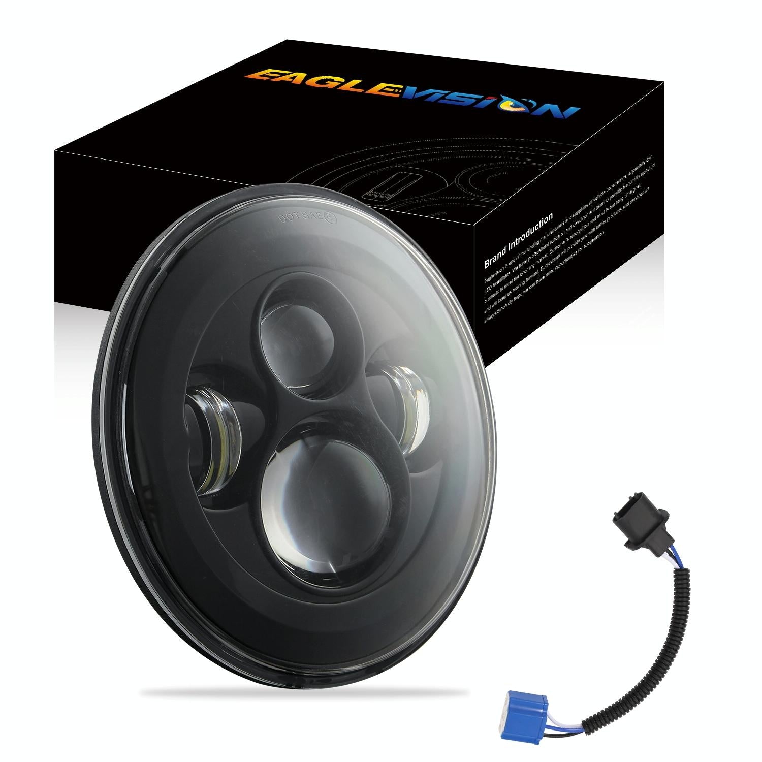 7 Inch H4 / H13 Dc 9V - 30V 4000Lm 6000K 40W 7 Inch Car Round Shape Led Headlight Lamps For Jeep Wrangler 6