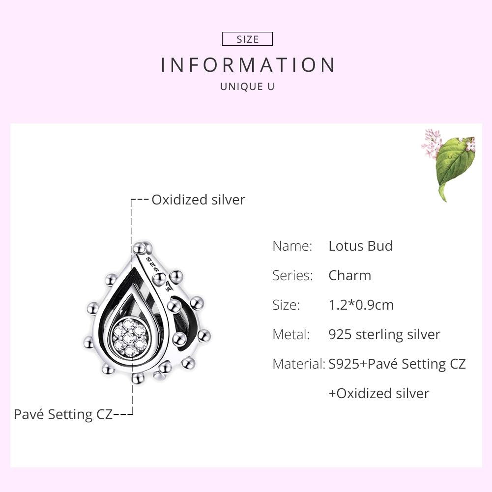 925 Sterling Silver Lotus Bud Beads For Diy Bracelets & Necklaces 5