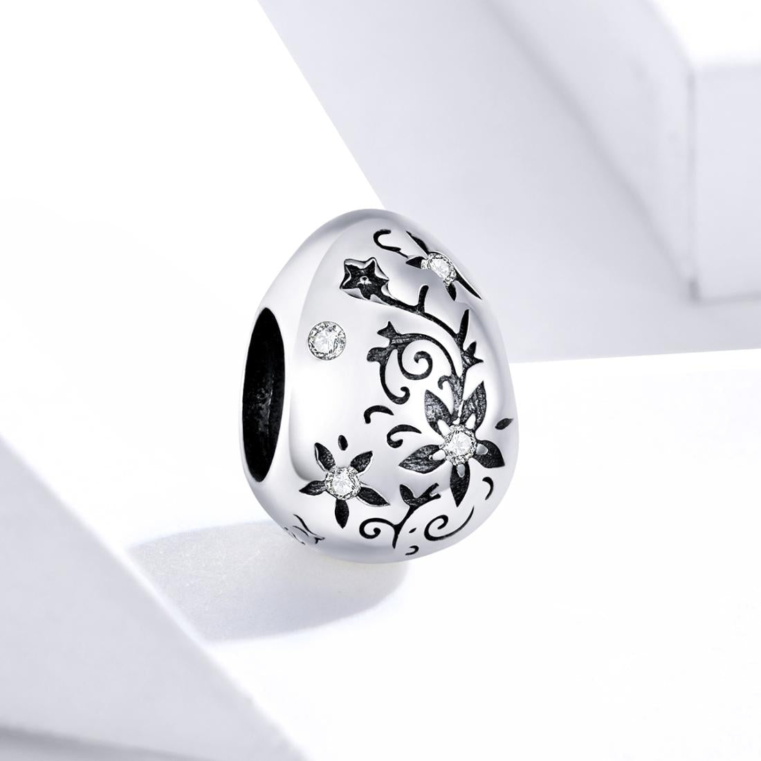 925 Sterling Silver Retro Easter Egg Diy Bracelet Beads 3
