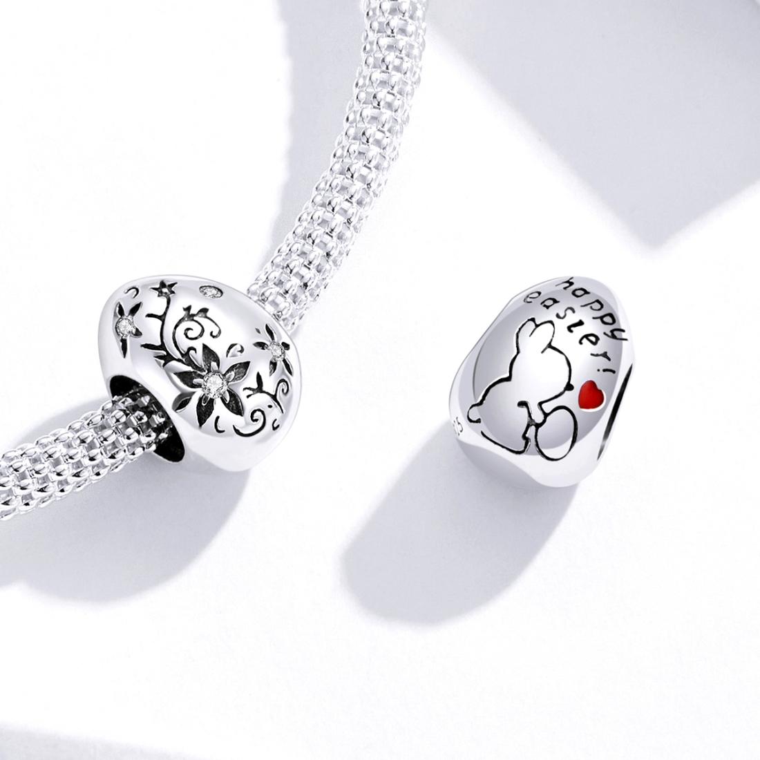 925 Sterling Silver Retro Easter Egg Diy Bracelet Beads 5