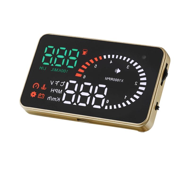 3.5 Inch Car Obdii / Euobd Hud Vehicle Mounted Head Up Display Speed Water Temp Alarm Fuel Battery 4