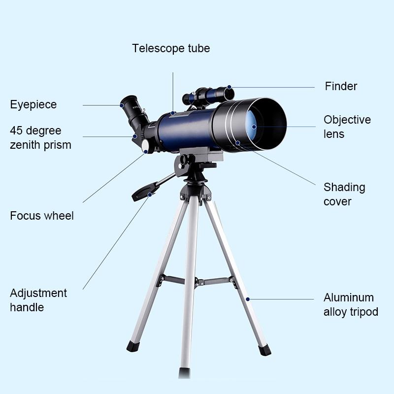 High Definition Astronomical Telescope with Tripod and Phone Clip - Dark Blue 12