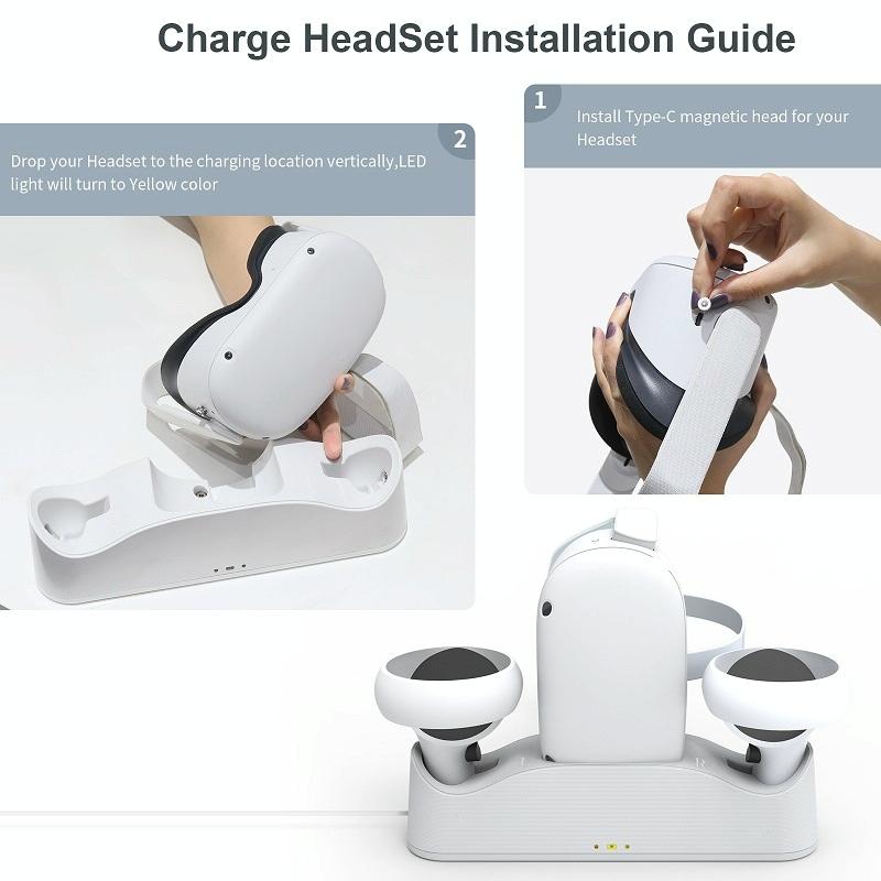 Meta Quest Magnetic Charger with Vr Grip 7