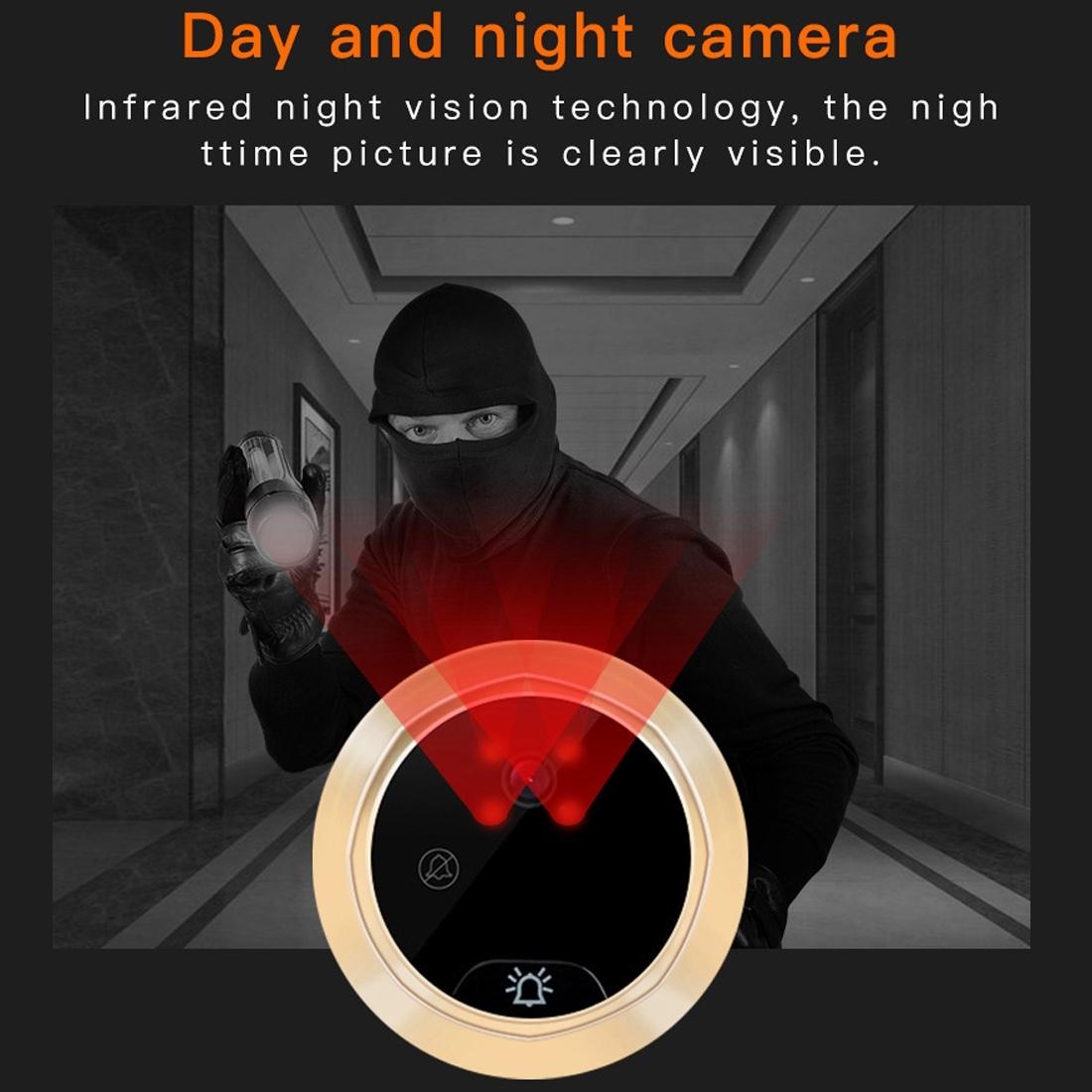 Smart Wifi Video Doorbell With Night Vision Motion Detection Video Message & Multi-Languages - 32Gb Tf Card 4