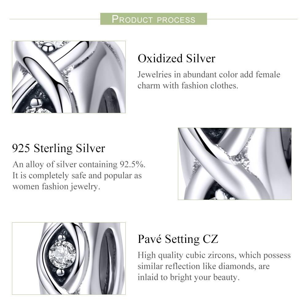 925 Sterling Silver Zircon Beaded Diy Bracelet Beads 5
