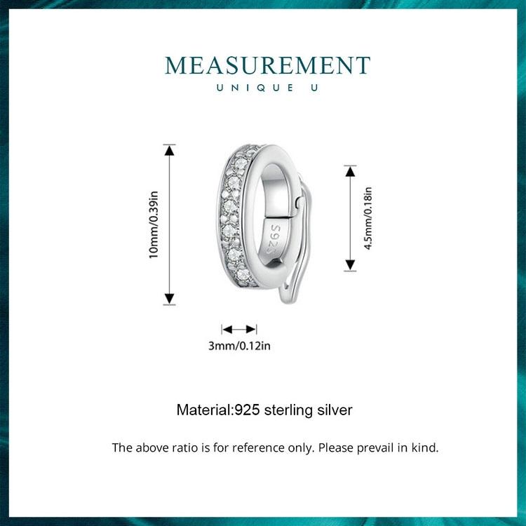 Universal Buckle Spacer Bead Platinum Plated 3