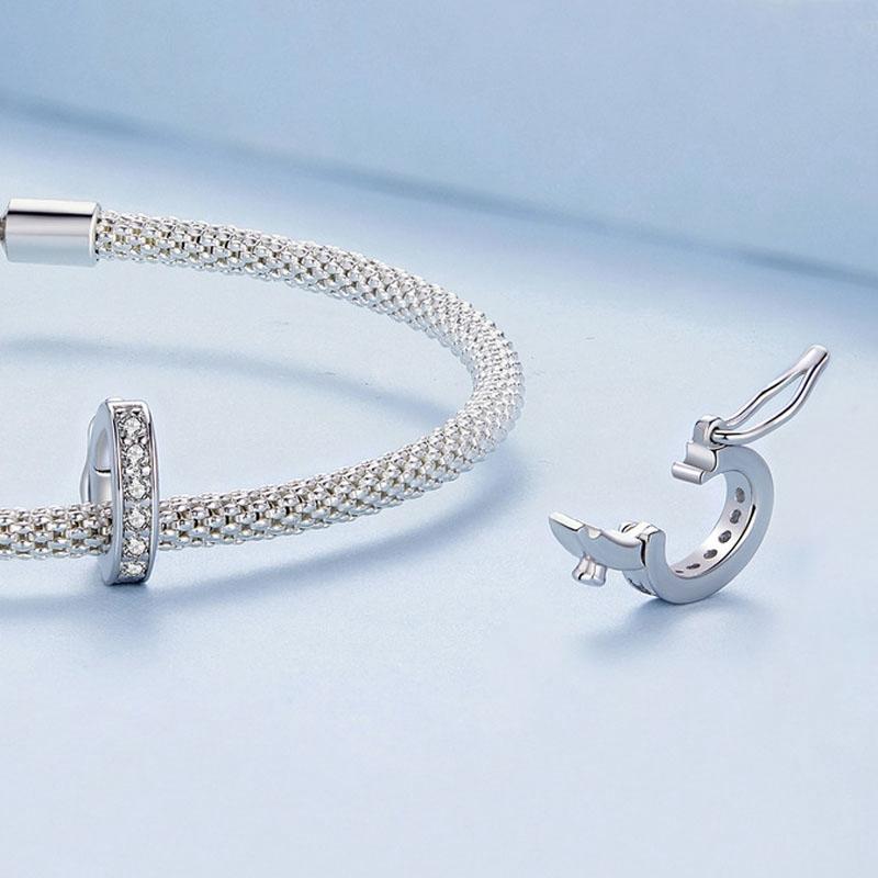 Universal Buckle Spacer Bead Platinum Plated 6