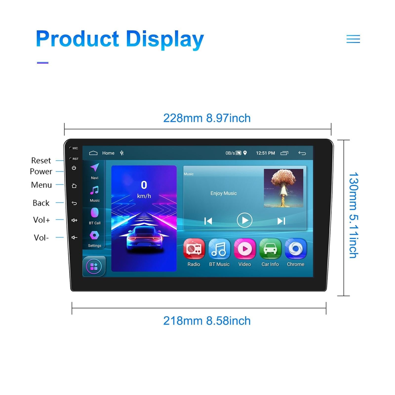 9 Inch Car Android Navigation Screen With Carplay - 2 + 64G Standard + Ahd Camera 4
