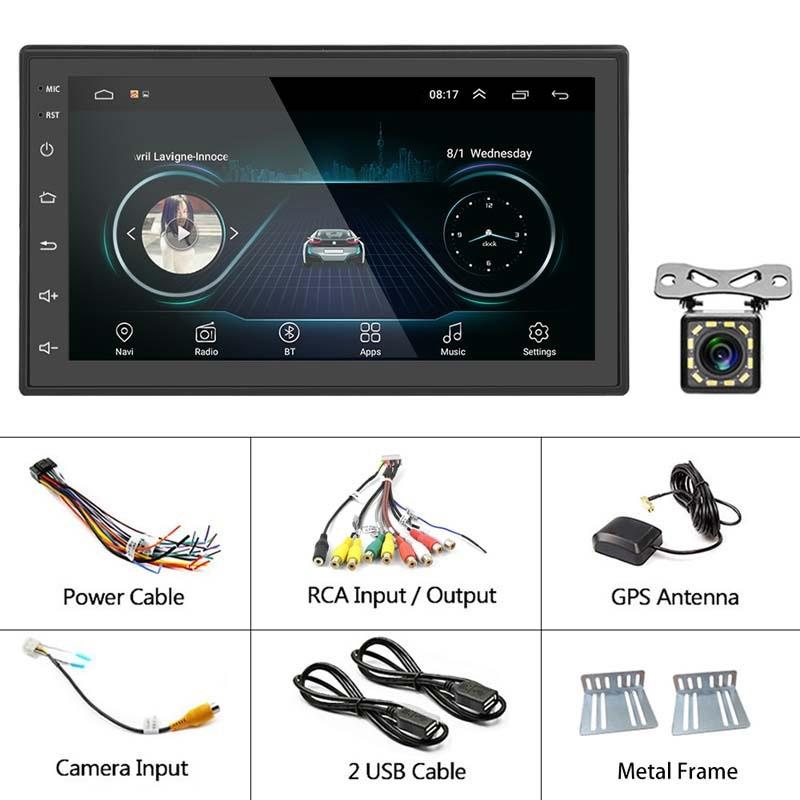 7 Inch Android Navigation Wifi Car Mp5 Player 1 + 32G Gps Bluetooth 2.5D Screen Standard + 12Lights Camera 3