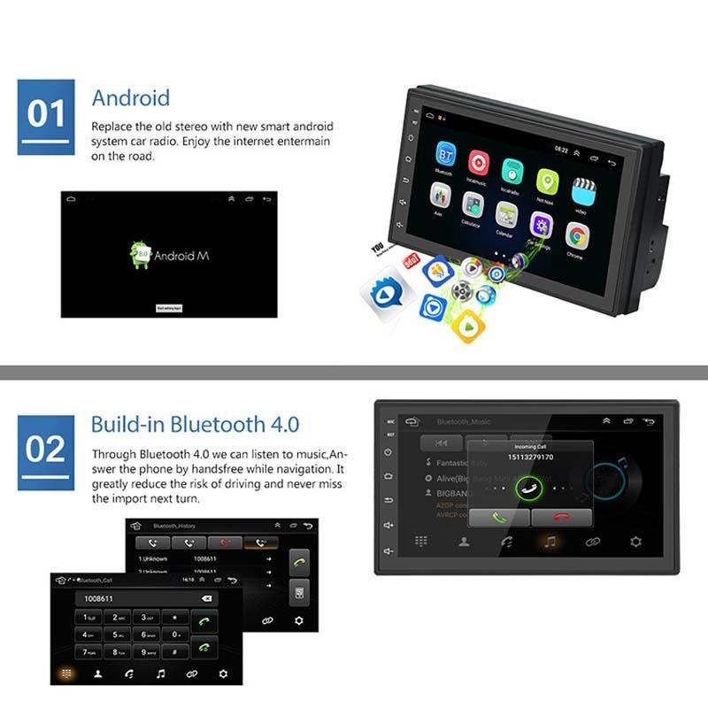 7 Inch Android Navigation Wifi Car Mp5 Player 1 + 32G Gps Bluetooth 2.5D Screen Standard + 12Lights Camera 7