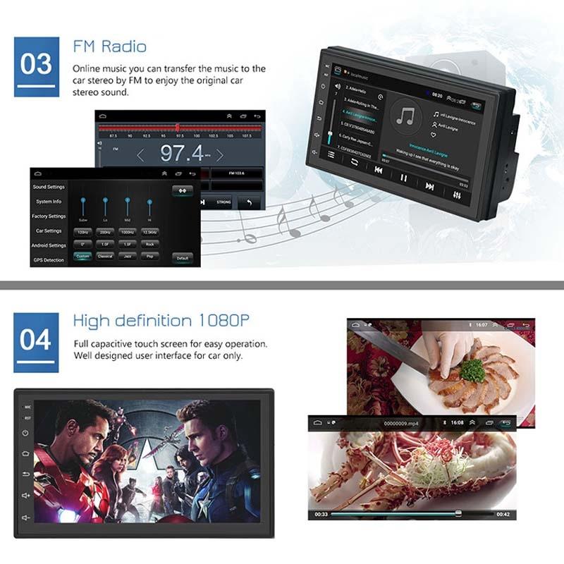7 Inch Android Navigation Wifi Car Mp5 Player 1 + 32G Gps Bluetooth 2.5D Screen Standard + 12Lights Camera 8