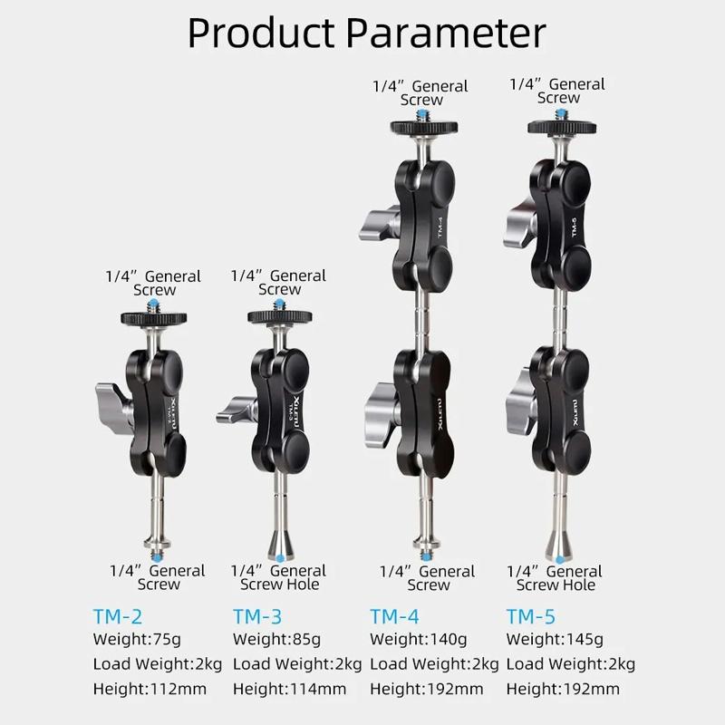 Versatile Dual Ballhead Magic Arm For Camera And Monitor Mounting - Tm-5 6