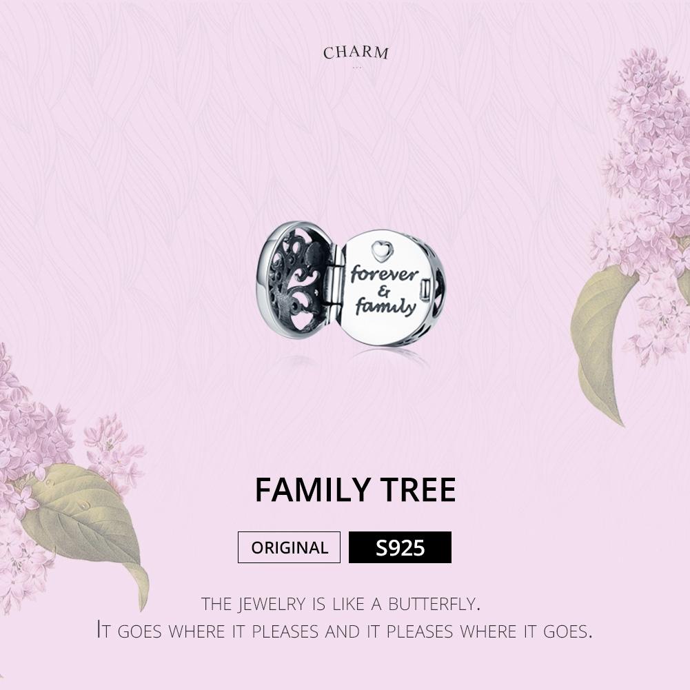 925 Sterling Silver Openable Family Tree Beaded Bracelet 4