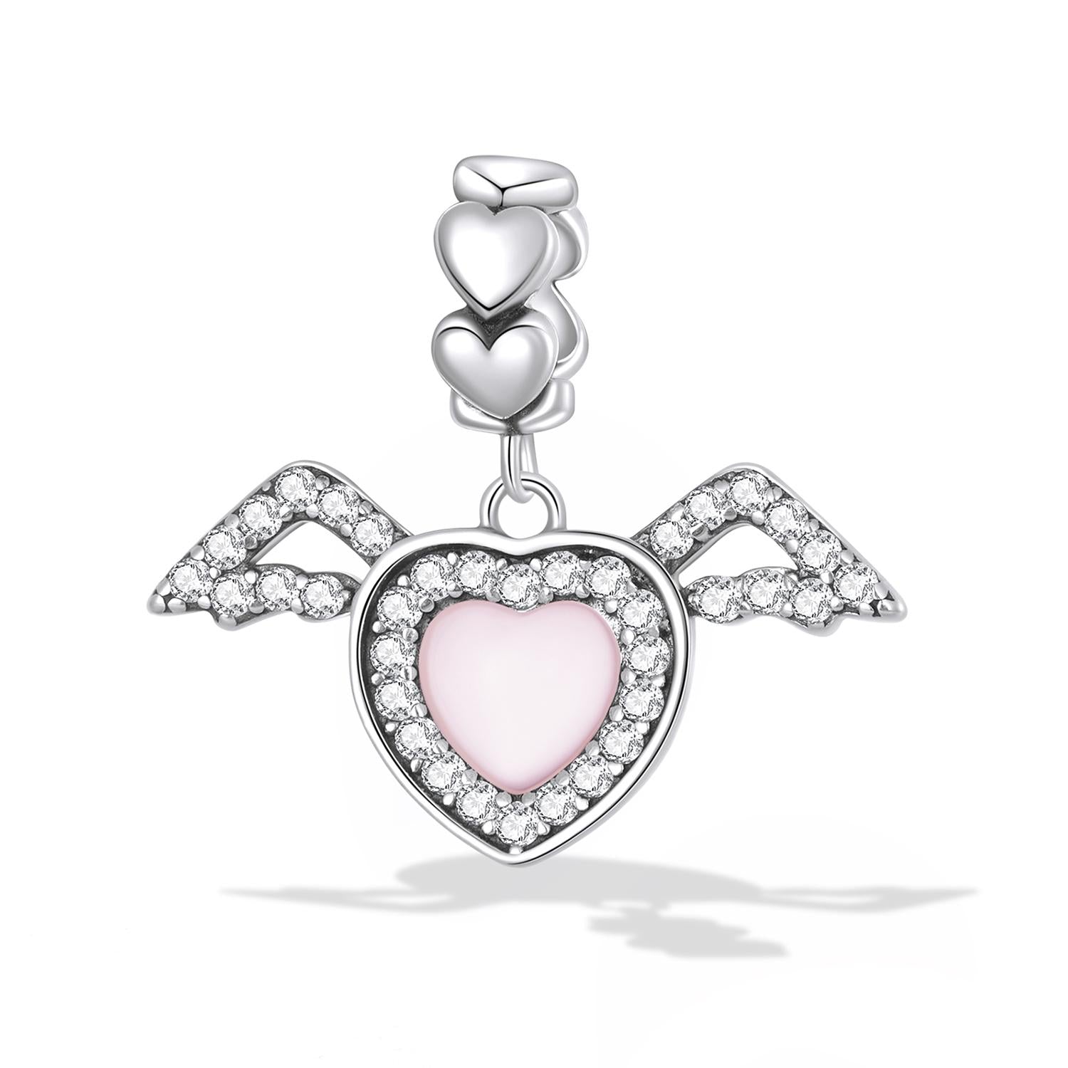 925 Sterling Silver Heart Wing Pendant For Diy Bracelets & Necklaces 3