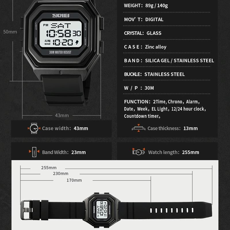 Multi-functional Outdoor Men Watch - Electronic Timing 8