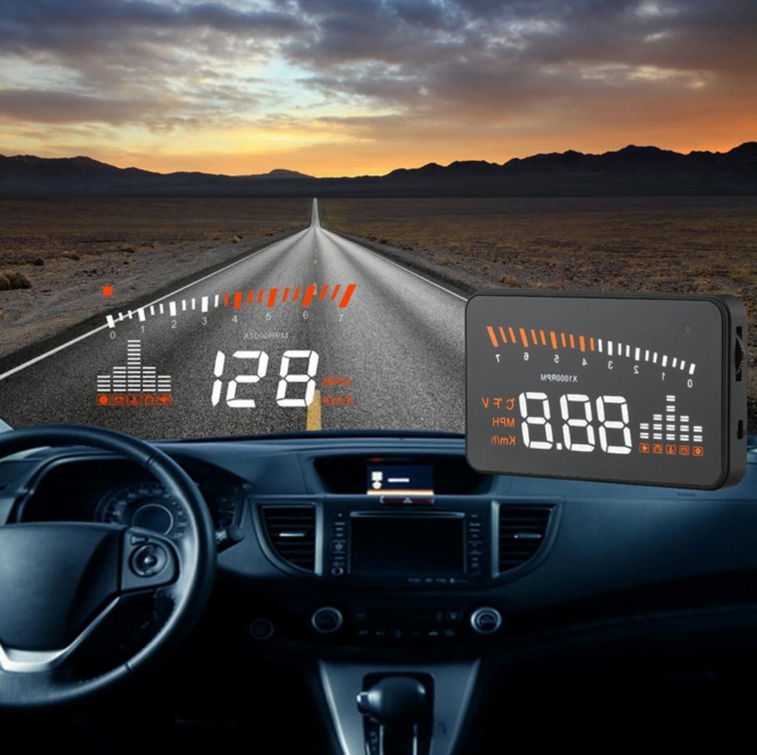 3 Inch Hud For Cars Obdii / Eobd System Light Sensors Rotation Speed Voltage Water Temp Alarm Black 6