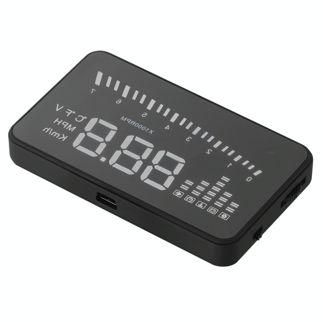 3 Inch Hud For Cars Obdii / Eobd System Light Sensors Rotation Speed Voltage Water Temp Alarm Black 14