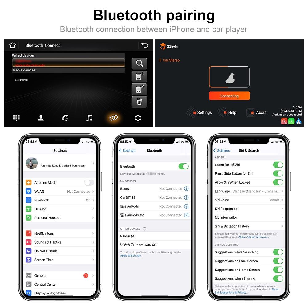 7 Inch Android Car Navigation Player For Volkswagen With Wireless Carplay - 1 + 16G - 12Lights Camera 10
