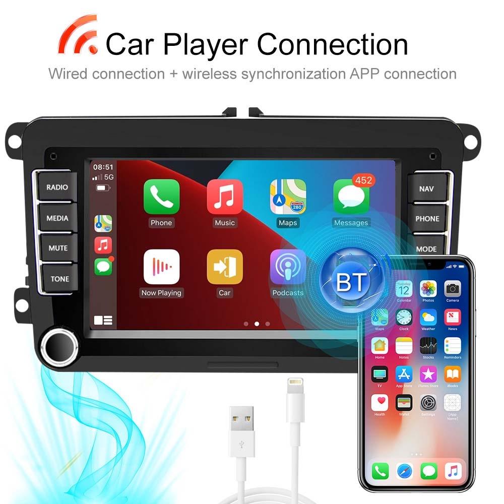 7 Inch Android Car Navigation Player For Volkswagen With Wireless Carplay - 1 + 16G - 12Lights Camera 11