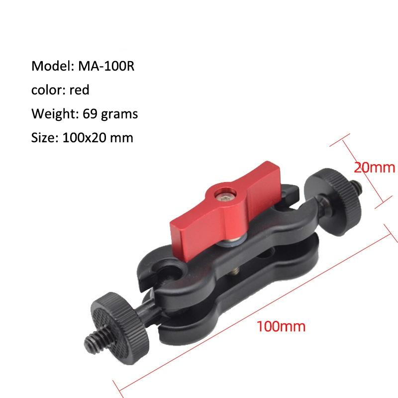 Yj Magic Arm Bracket Mount With 1 / 4 Inch Ball Head - Red 3